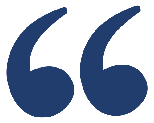 Blue quotation marks